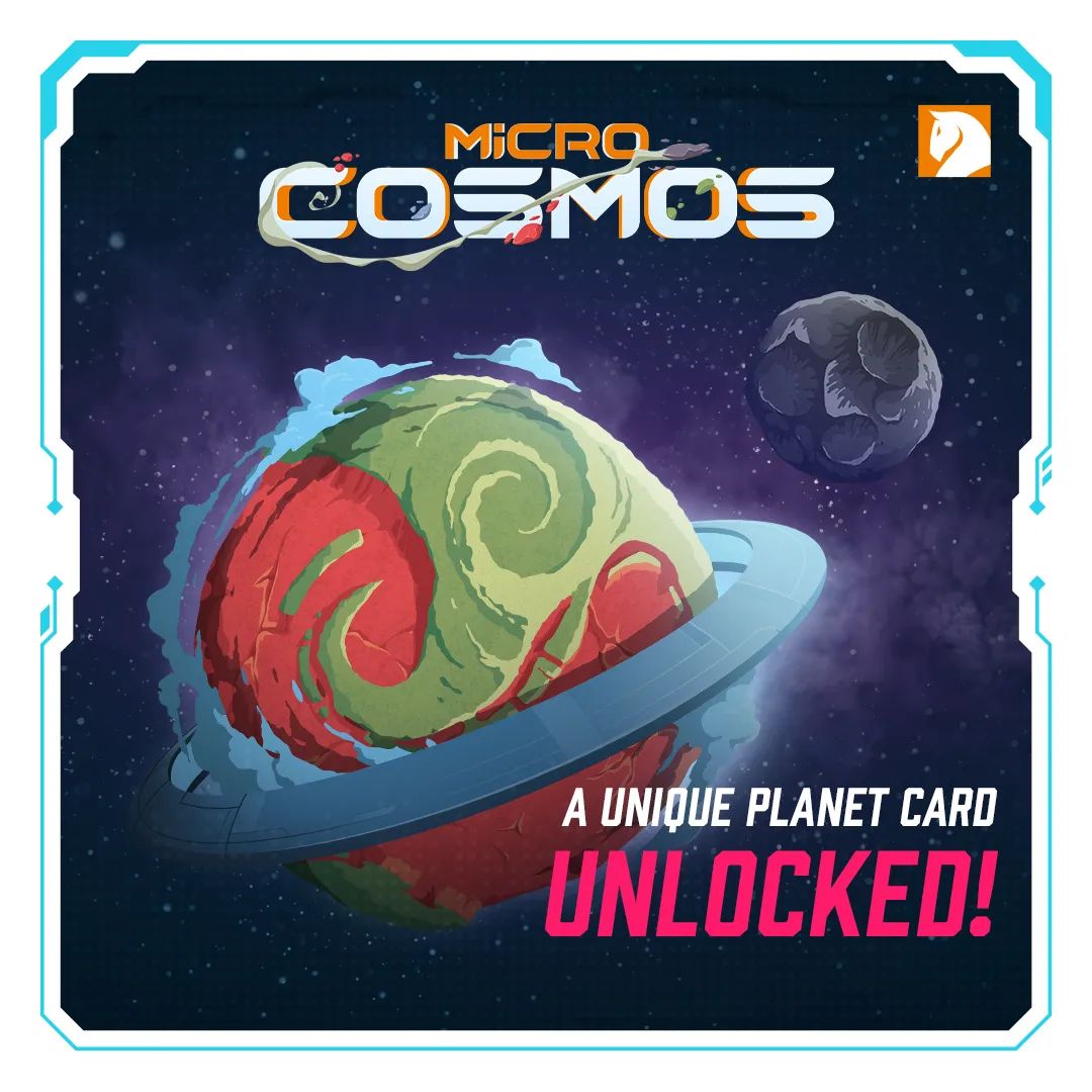 ThistroyGames's tweet photo. You did it! We've reached 500 likes 💖 on the BGG page for 🪐 Micro Cosmos! 
This means we're adding a completely unique planet card to the game for free! #boardgames #bgg #kickstarter #cosmos #scifi https://t.co/KcigpyIiS8