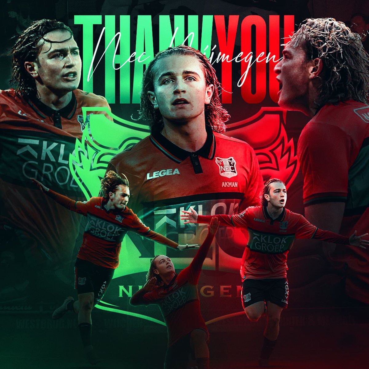 Dear Nec Nijmegen family,
Thank you for your support throughout the season. Now it's time to say goodbye. Thank you, for all the emotions that I have experienced from my coaches and fans who have contributed to this journey! NEC will always have a place in my heart! <a href="/necnijmegen/">N.E.C. Nijmegen</a>