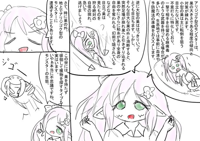 らくがき
アリジゴクタイプのモンスターについての講習
スペースが足りなかった(いつもの) 