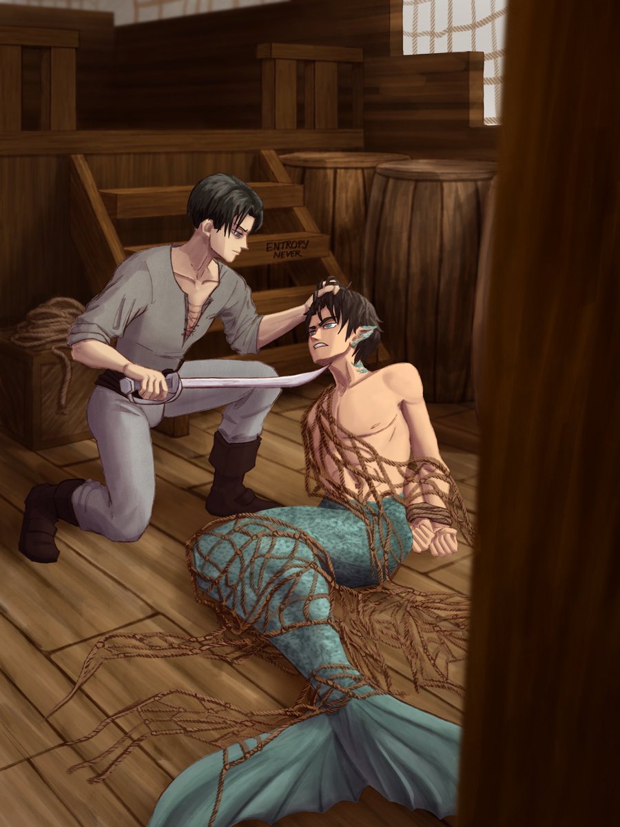 entropynever's tweet photo. Sooooo,,, Mermay Eren and Levi, yay! 🧜🏽‍♂️

#mermay2022 #riren #ereri #rivaereri #snk https://t.co/qTfknUjuRM