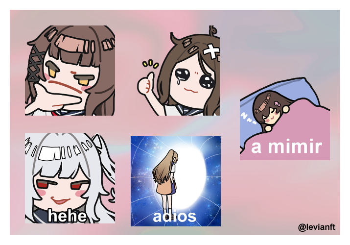levianft's tweet photo. speedy entry for #IdolStickers @Idolidol_Game featuring some of my favorite memes reimagined 😌 https://t.co/7TdOaQTyBr