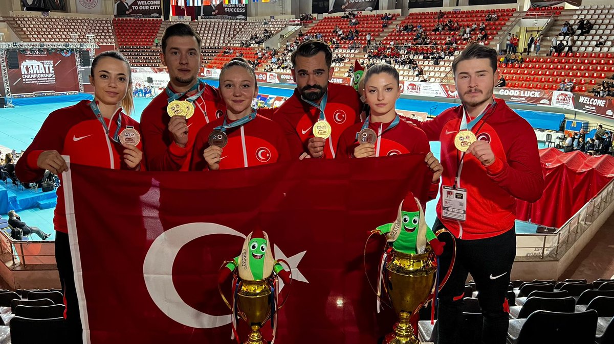 kasapoglu's tweet photo. 🥇Avrupa'nın zirvesindeyiz!

🥋Avrupa Karate ve Para Karate Şampiyonası'nda 7 altın🥇, 2 gümüş🥈, 2 bronz🥉, toplamda 1⃣1⃣ madalya ile takım halinde şampiyonluğa ulaşan milli sporcularımızı kutluyorum.🏆 https://t.co/PZObGELVP1