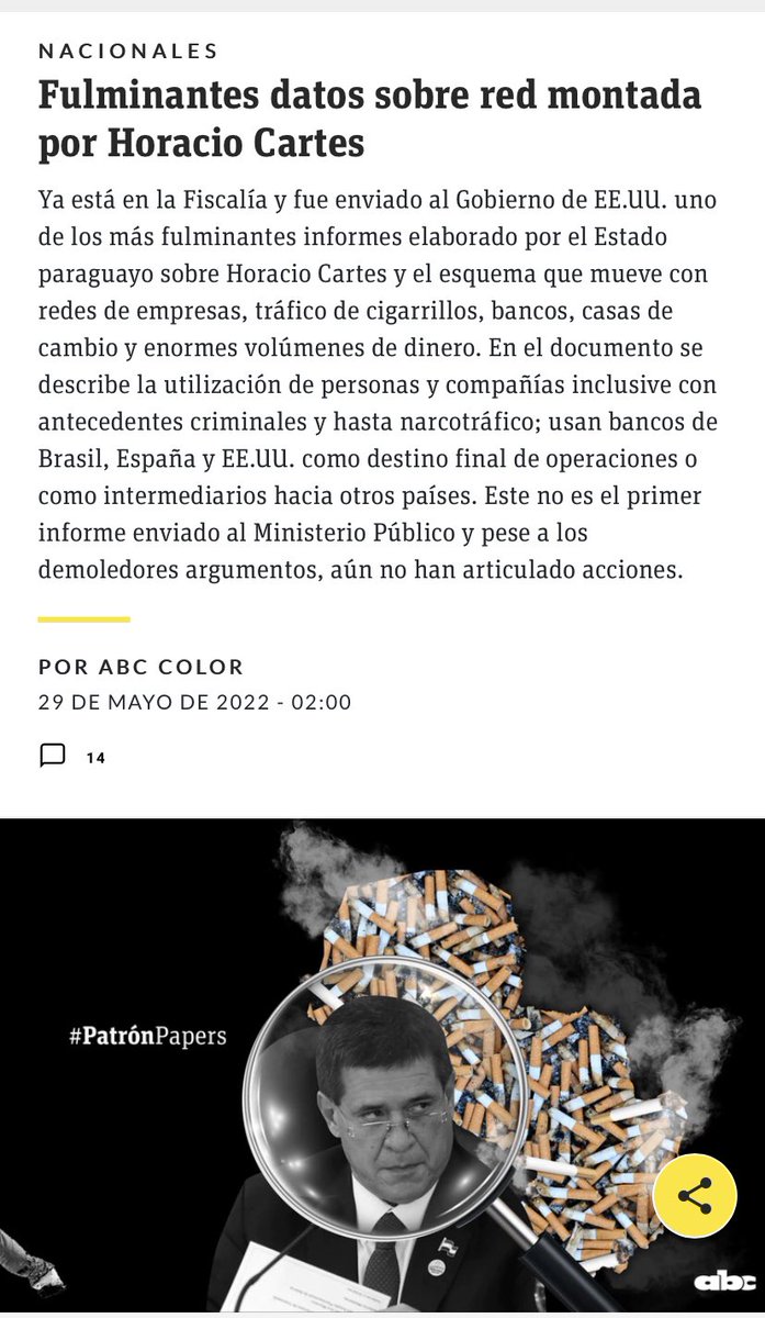 CesarCo75985691's tweet photo. @MinPublicoPy @slgarelli_cnn @de_fiscales Esperemos ya informes esto a CNN ya está información ya se pasó a el gobierno de EE.UU. pero los medios al que vos representas no mencionan nada y le ven a HC como un empresario exitoso, pero lo contrario es un lavador de dinero, contrabandista y narco https://t.co/9mkkXMKCUO