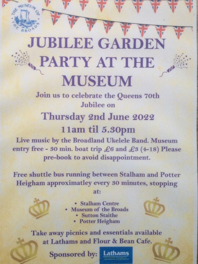 MuseumBroads's tweet photo. Full details of our Jubilee do! #makeitstaham https://t.co/D9fYC8Kc9t