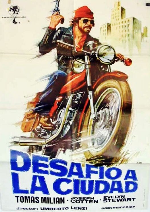 TheFilmFair's tweet photo. Spanish movie poster for #SyndicateSadists aka #IlGiustiziereSfidaLaCittà (1975 - Dir. #UmbertoLenzi) #TomasMilian #JosephCotten https://t.co/tU92egmgGV