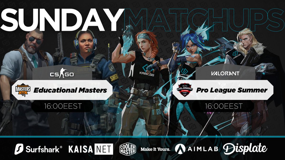 sunday funday, let's get that bread 🍞 we have not one, but TWO rosters competing today! our #CSGO boys face-off against <a href="/SavoniaAMK/">SavoniaAMK</a> in the GRAND-FINALS of the <a href="/EduMastersgg/">Educational Masters</a> Major while #GGVALO begin their journey in the <a href="/ProLeagueVAL/">ProLeague Valorant</a>! 🏆

CS: twitch.tv/educationalmas…
VALO: TBA