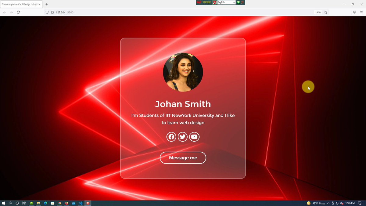 devshahjalal's tweet photo. How_To_Make_Glassmorphism_Card_Design__Using_HTML_and_CSS - Developer_Shahjalal_Tutorials'2022 https://t.co/EekJ0wDDl6