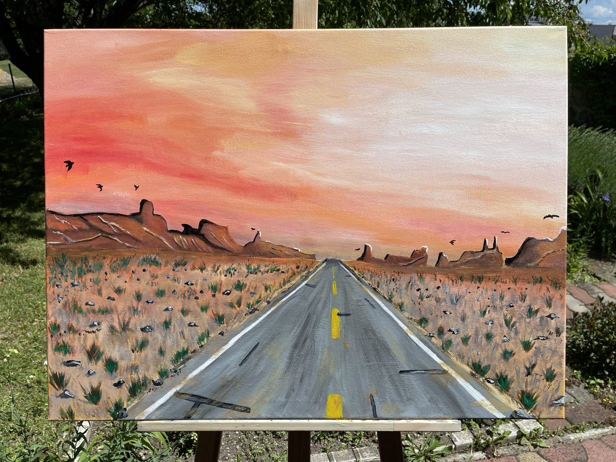 Das Bild „The Way“ 80x70cm. Wo führt Dich der Weg hin?  Freiheit, Unabhängigkeit oder in die Hölle?! 😄 
Für 70 Euro kannst du es herausfinden. Die Hälfte der Einnahme geht an die SK Pama Kids! 
Kontakt: georgina.ebeyan@gmx.at
#malen #kunst #acrylicpainting #painting #paintings