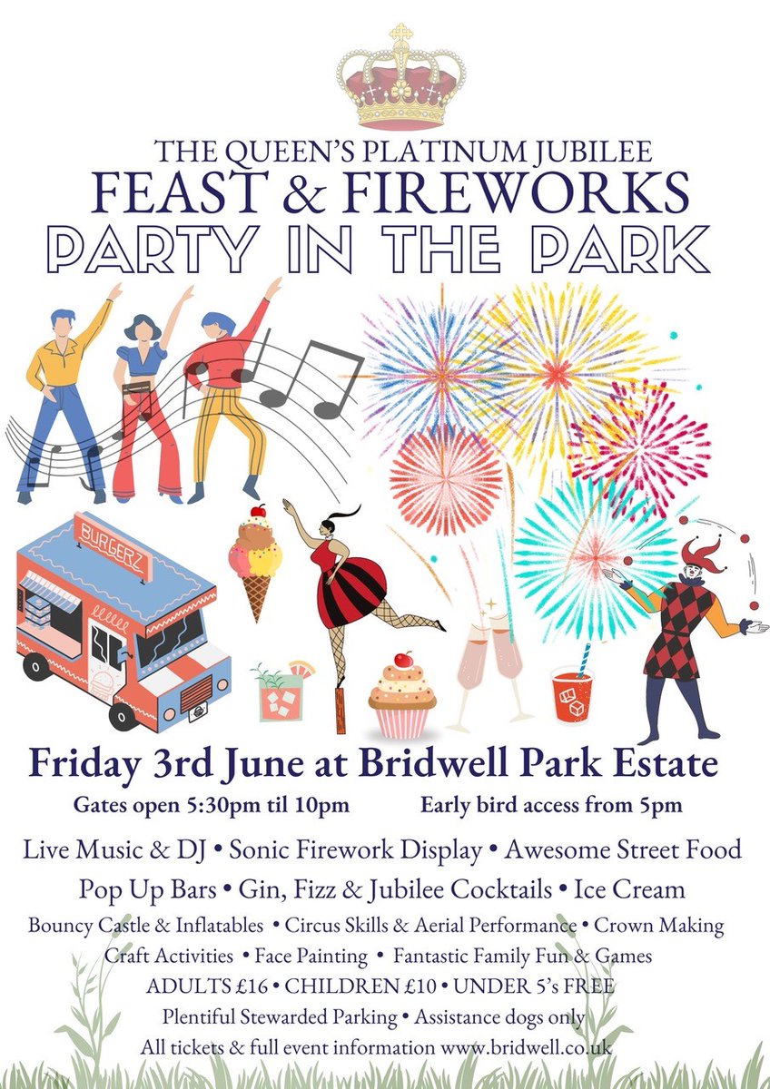 We’re very excited to be visiting the stunning #BridwellPark this Friday as part of the #PlatinumJubilee Wekeend! 🥳 Our team will be running a Gin, Rum &amp; Vodka Jubilee Cocktail Bar so we hope you’ll be popping by for a visit! 🍸exmoordistillery.co.uk #Jubilee #Gin #GinLovers