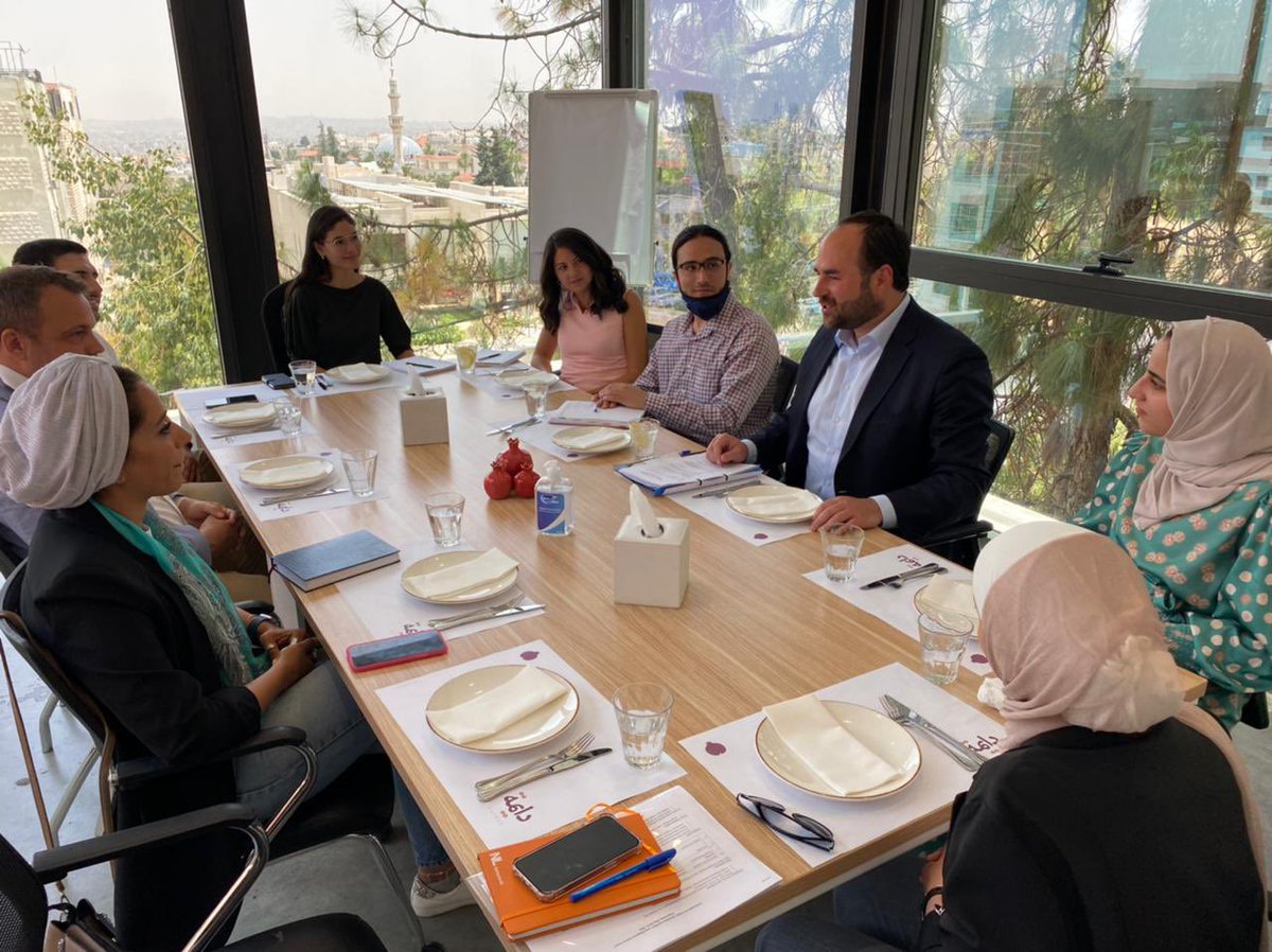 NLinJordan's tweet photo. @tijmenrooseboom’s 1st order of business in 🇯🇴: launch of @NLinJordan’s Youth Advisory Committee, made up of 6 diverse youth. 

We’ll regularly consult with them on 🇳🇱 programming in 🇯🇴, ensuring that youth have a say in the design of projects that impact them &amp; their communities https://t.co/v253reNO9M