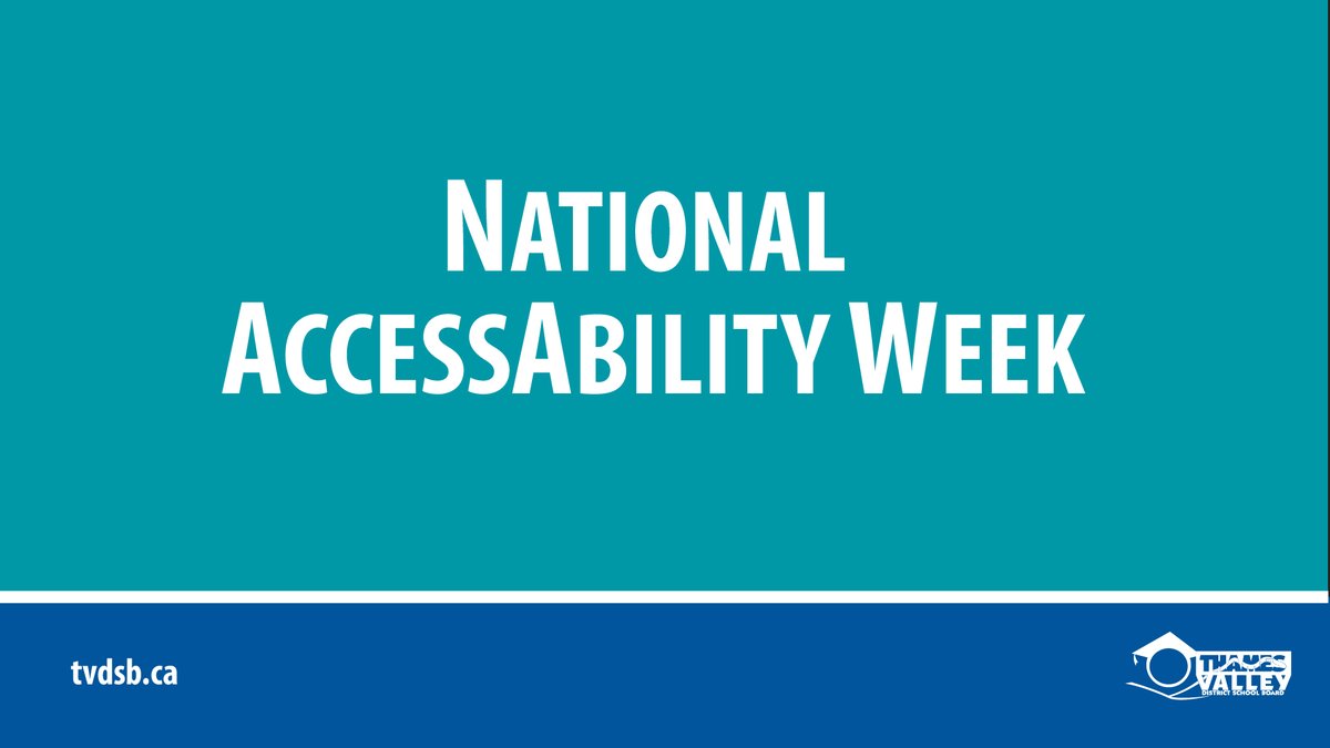 This week is National AccessAbility Week, an initiative to celebrate the contributions of Canadians with disabilities and to confront the barriers that still remain. At TVDSB, we commit to working on accessibility in all parts of our community so all students can thrive.