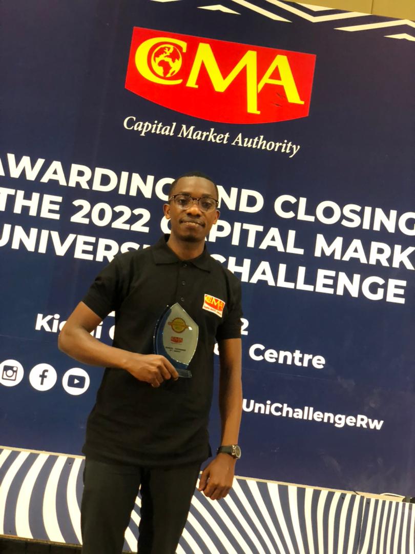 SamuelTUYISENG4's tweet photo. So very pleased to have been ranked as the first winner on provincial level #southernprovince and as the 2nd winner on National level in capital market university challenge 2022. #Capitalmarketauthority. https://t.co/f80Nbay8AS