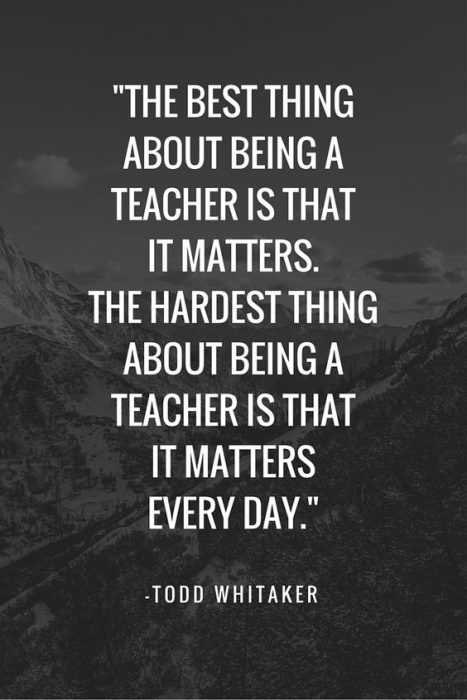 The best thing about being a teacher is that it matters 
#teacher #education #leader #sped #cte #LeadershipMatters  #teachertwitter #specialeducation #sunchat #Schools