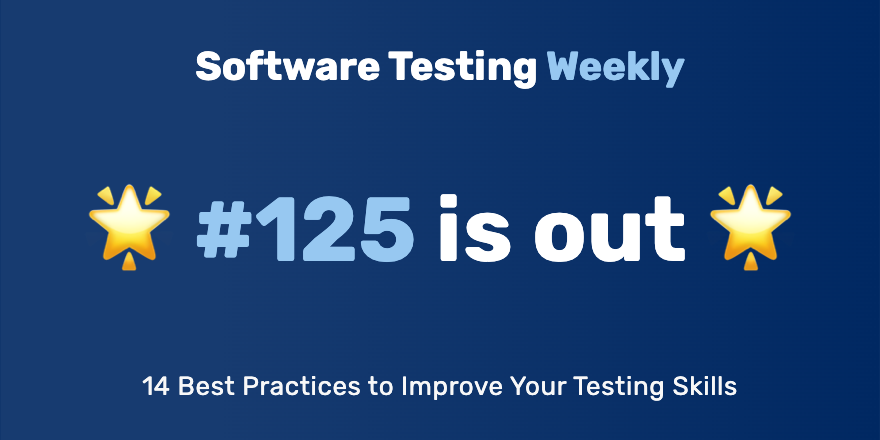 Hey! 👋

The 125th issue is out!
softwaretestingweekly.com/issues/125

Congrats <a href="/automationpanda/">Pandy Knight</a>, <a href="/ranjanirambles/">Niranjani | niranjani.eth</a>, <a href="/mfaisal_khatri/">Faisal Khatri</a>, <a href="/javisan81/">Javier Lopez</a>, <a href="/phellipeafsilva/">Phellipe Silva</a>, <a href="/a_zeljkovic/">Aleksandar Zeljković</a>, <a href="/motareksamir/">Mohamed Tarek</a>, <a href="/rscorradin/">Riccardo Corradin</a>, <a href="/rocketkeis/">KC</a>, <a href="/TestAndAnalysis/">Mike Harris @testandanalysis.bsky.social</a>, <a href="/evaferreira92/">Eva Ferreira 💚</a>, <a href="/Nikolay_A00/">Nikk Advolodkin 🇺🇦</a> &amp; more!

#SoftwareTesting #QA
