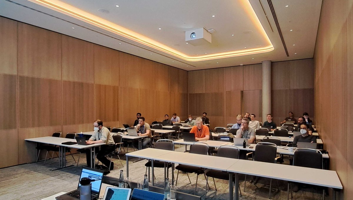 easy_build's tweet photo. Kurt Lust (Univ. of Antwerp + @LUMIhpc) and Sebastian Achilles (@fzj_jsc) are presenting the EasyBuild tutorial at @ISChpc right now!
Tutorial materials available via https://t.co/cjJvK00zcb
#HPC #ISC22 #GettingScientificSoftwareInstalled https://t.co/y8ruUkPUna