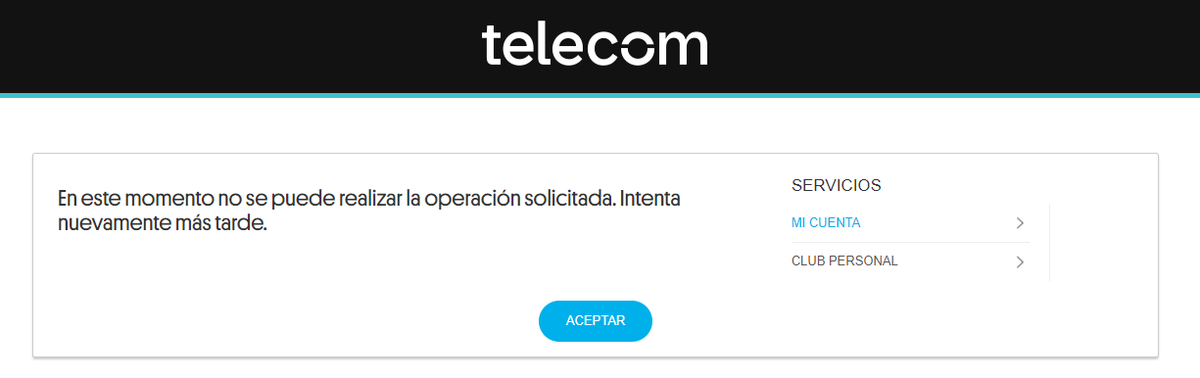 akof_'s tweet photo. Desastroso el funcionamiento de la página de Telecom @PersonalAr .... no importa el día ni la hora que leas esto. No funciona 100% nunca. Si no es una cosa, es otra. Encima dicen ser la misma empresa, pero tenés 3 claves distintas para entrar a c/u. Monopolio que le dicen... https://t.co/Tl17XNawoC