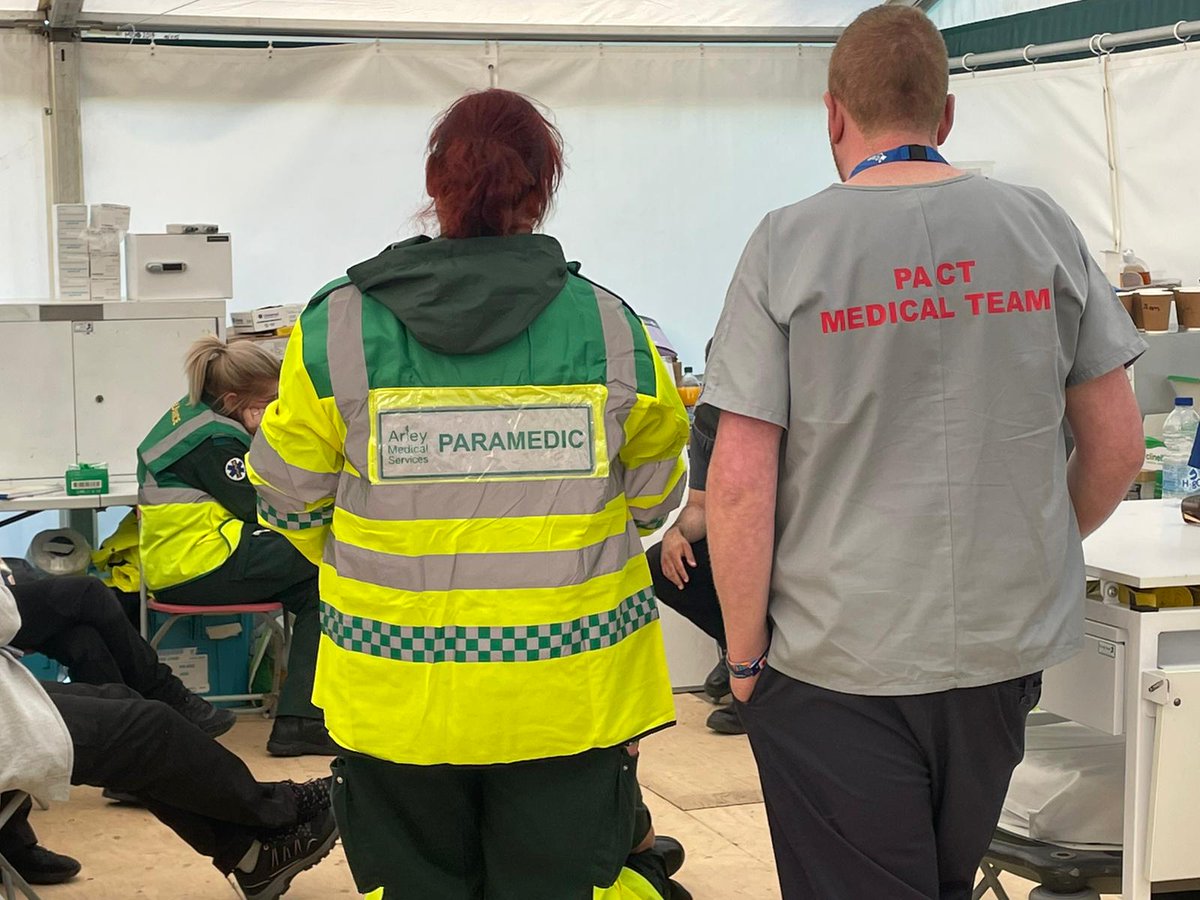 PACTMedical's tweet photo. We are currently @BBCR1 #bigweekend providing a comprehensive field emergency department and Critical Care Team in partnership with @ArleyMedical

Together we have a team comprising of grades from first responder through to consultants in anaesthetic and emergency care #Festival https://t.co/ZVQ5K61vBI