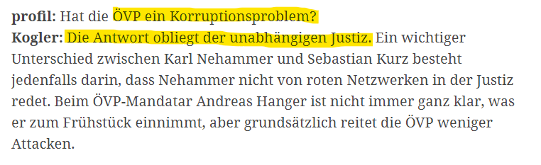 profil: Hat die #OEVP ein #Korruptionsproblem?
<a href="/WKogler/">Werner Kogler</a>: Die Antwort obliegt der unabhängigen Justiz.  
alles gesagt.
profil.at/oesterreich/we…