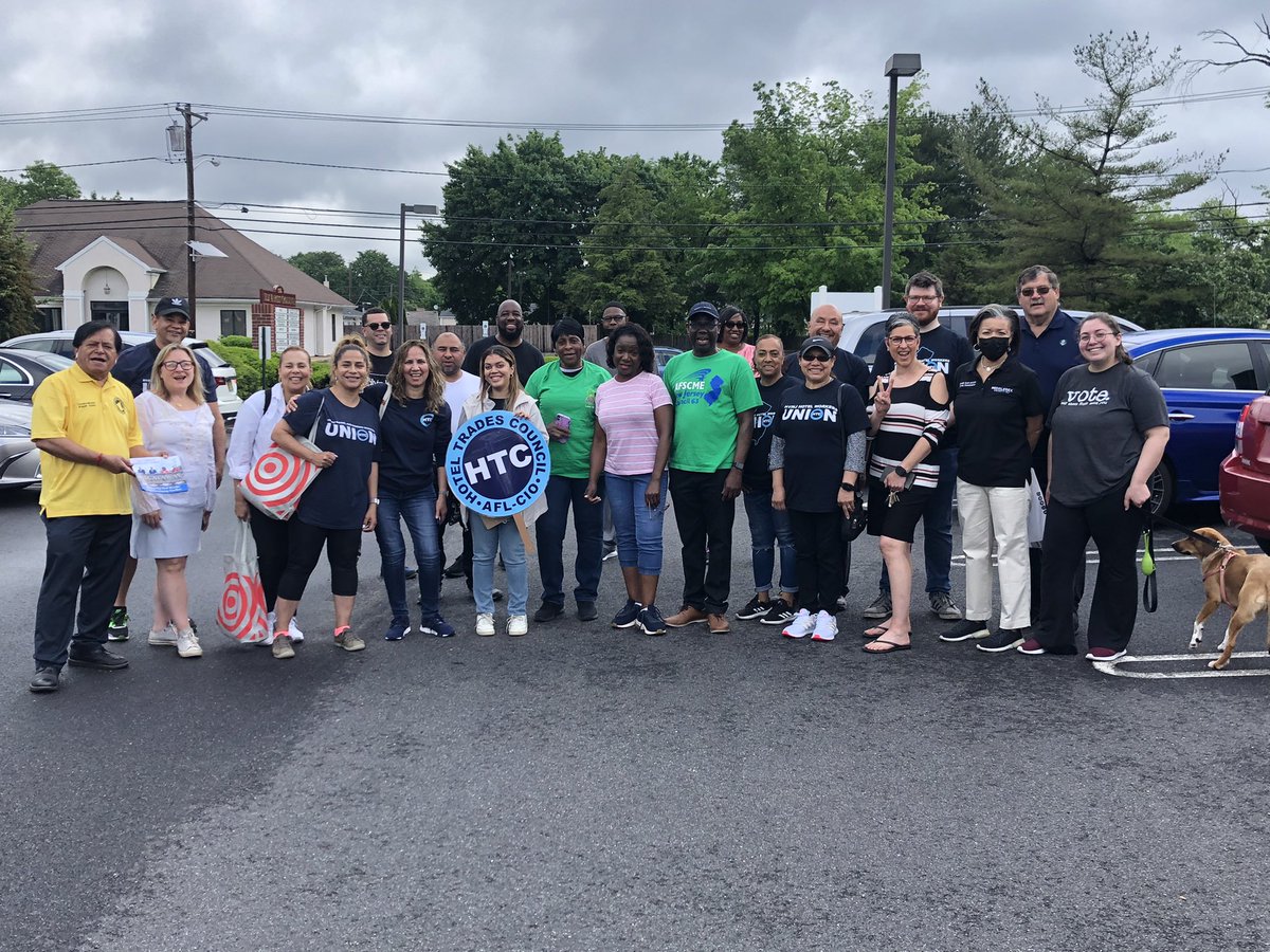 PiscatawayDems's tweet photo. Tales from the trail - the COLUMN B team campaigning Saturday with supporters! Thanks to the Hotel Trades Council AFL-CIO and AFSCME for coming out yesterday! #AFLCIO #VOTECOLUMNB https://t.co/lDN0SP8DLr