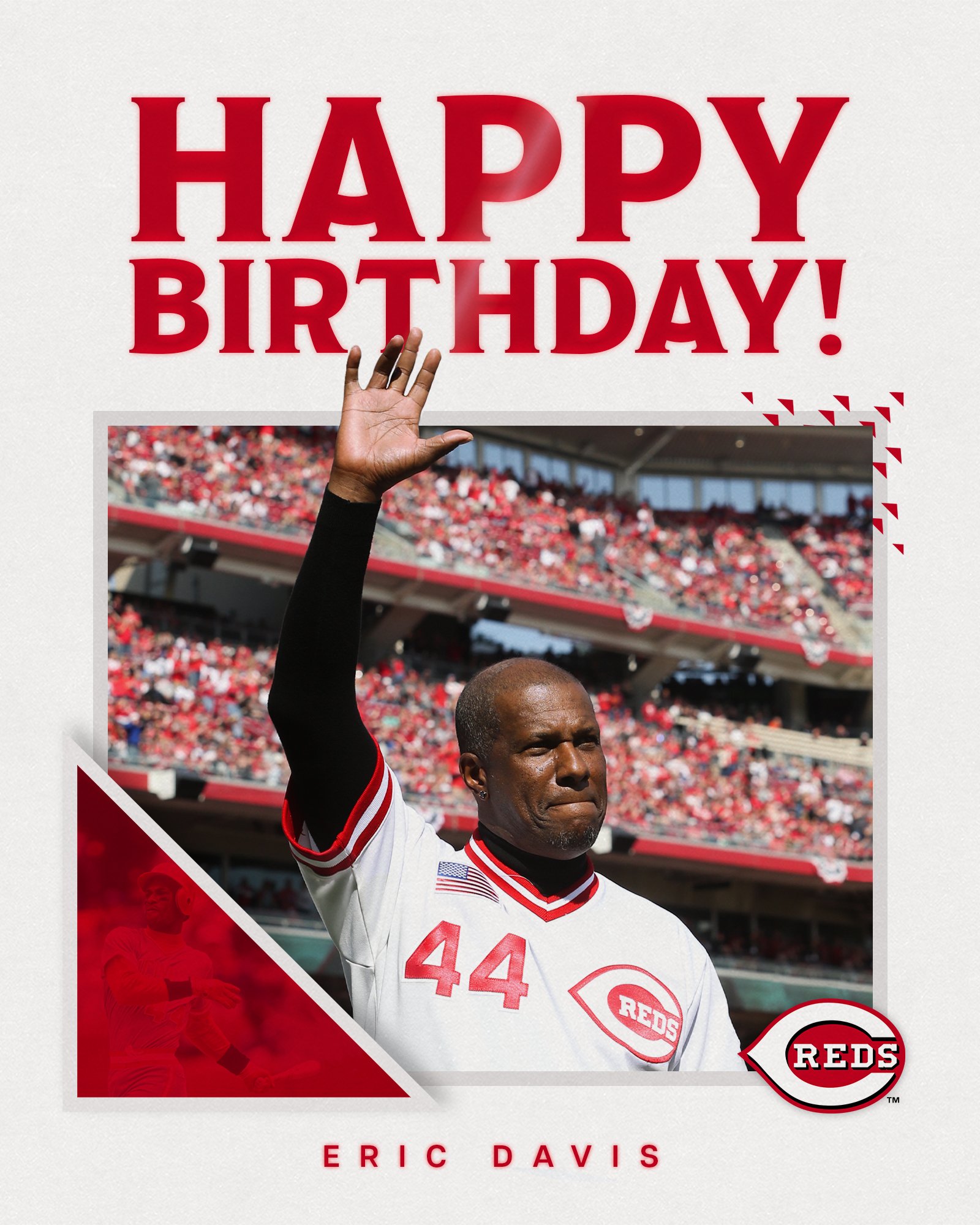 Cincinnati Reds on X: Happy 60th birthday to Reds legend Eric Davis! 🎂   / X