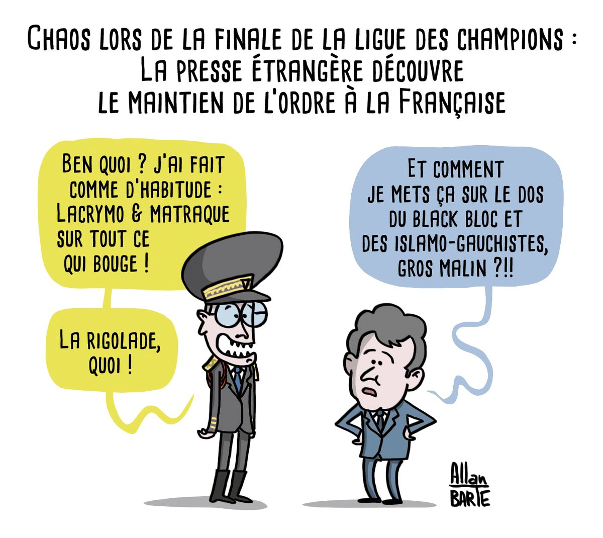 AllanBARTE's tweet photo. Jamais de leur faute !
#Darmanin #Lallemand #UCL #UEFA #ChampionsLeagueFinal #ChampionsLeague #stadedefrance 

Pour financer de lutte dessinée
▶️ https://t.co/0masgFkbV8

▶️ Source : https://t.co/73vZH9QDt2 https://t.co/JHaFA9gd8e