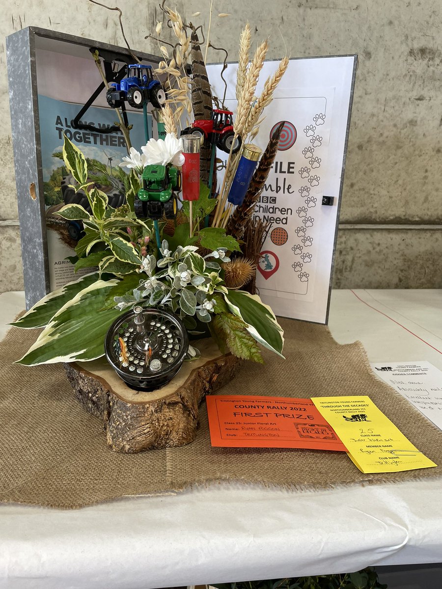 VickyFoggon's tweet photo. Excellent day at Tritlington Young Farmers Rally yesterday.  Well done to our son Ryan who came 1st in his flower arranging category for ‘TV Programme’ Ryan did Countryfile @BBCCountryfile #countryfile https://t.co/qXI15ZjgcW