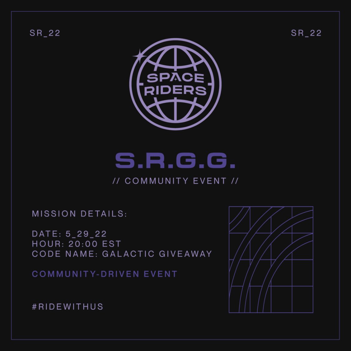 Jehaaa_20's tweet photo. "Space Riders Galactic Giveaway"
are held TODAY 8PM ET🔥
 
Come and vibe with us✨ 
Twitch Streams, Games, Rumble, and Trivia with tons of giveaway prizes🎉

Prizes are eligible to holders, get your Rider now fam💛

For The Community, By The Community🤝

#SRGG
#RideWithUs https://t.co/H6FKs3oWbI