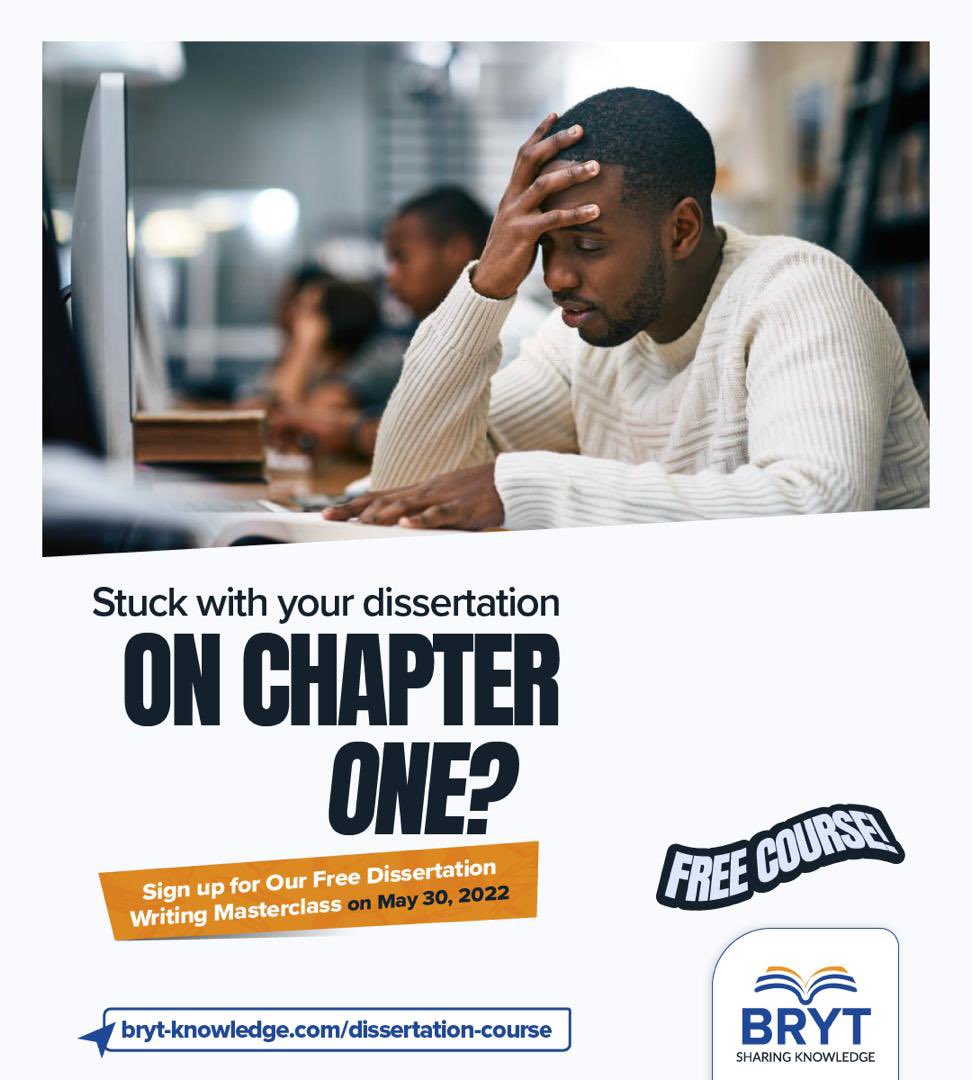 BrytKnowledge's tweet photo. The dissertation can be hectic 😏!!

If you are/know any student in the process of writing one, refer em to this free dissertation writing online masterclass @BrytKnowledge is hosting tma May 30 🙏

Registration link - https://t.co/fGuB9eYlTW

#AcademicTwitter #Online Classes https://t.co/Om162QFZG1