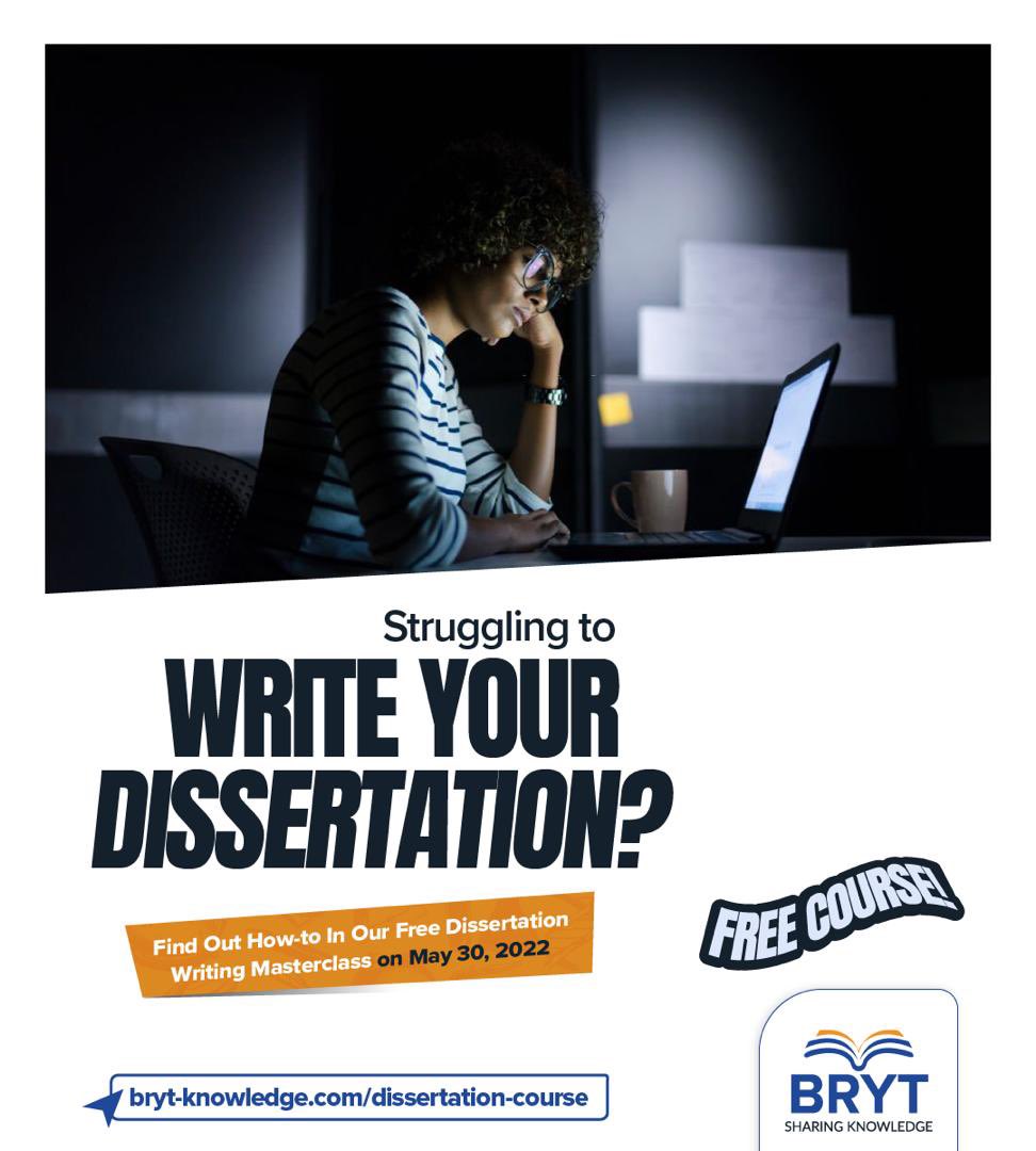 BrytKnowledge's tweet photo. The dissertation can be hectic 😏!!

If you are/know any student in the process of writing one, refer em to this free dissertation writing online masterclass @BrytKnowledge is hosting tma May 30 🙏

Registration link - https://t.co/fGuB9eYlTW

#AcademicTwitter #Online Classes https://t.co/Om162QFZG1