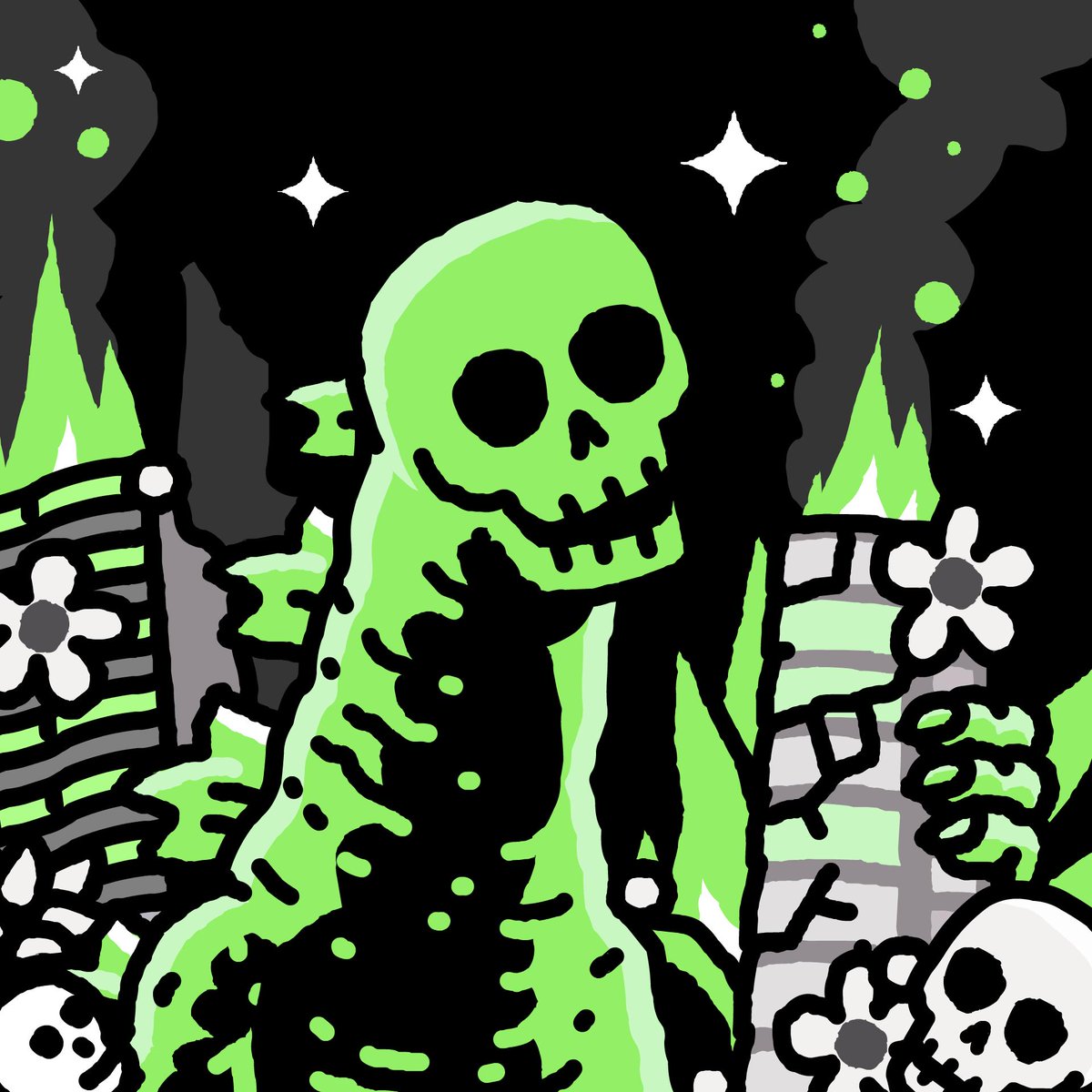 nahfungiblebone's tweet photo. Today we recognise @biterror_eth. Ya cant get any more OG than this guy. Does he have his own skullrivative? YEP! (peep the jpg) Does he have all the vibe up poaps? YEP! Did he get the Island Bois to freestyle about NFB? YEP! Bit we love you more than just a lil bit.  #bonefam https://t.co/P84FFSaWPn