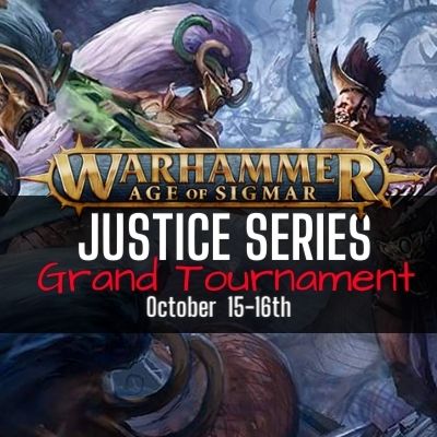 Our BIG Justice Series GT is back October 15/16th!

Upto 100 player event held at the Holiday Inn Liverpool City Center. 

All the info, rules pack and TICKETS are available right now.

justplaygames.uk/pages/justices…

#warmongers #aos #warhammercommunity #justiceseriesgt22