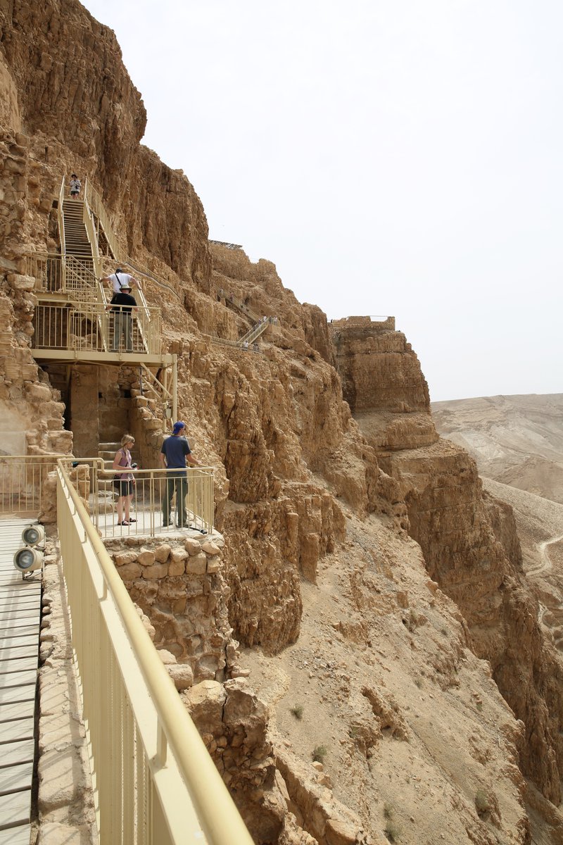 The team looks down from the heights of Masada. 

#appianmedia #masada #travel #bible