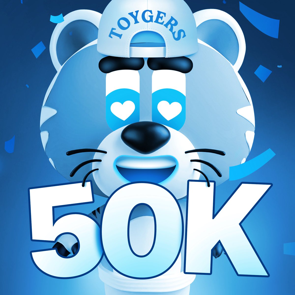 50 000 TOYGERS on Twitter 🥳

What a Milestone, Thank YOU 💙

Get Ready for the Next Steps:

Press Event, Discord, Roadmap reveal, Team reveal, Website, Collabs, First Physical Collection… 👀

#WeToygers #Toygether #Web3 #GameChanger #UnderProduction