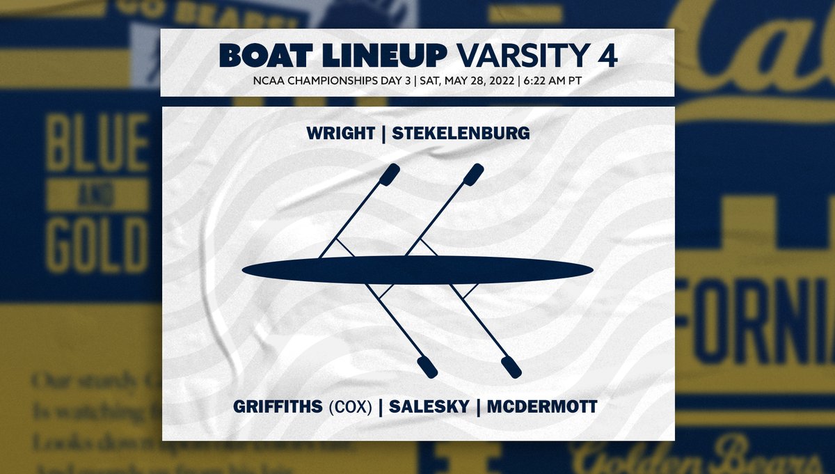 V4+ take to the water in about 12 minutes! 

Follow all the action here ⬇
💻 calbea.rs/38POcxG
🔢 calbea.rs/3p4dT1s

#GoBears | #NCAARow
