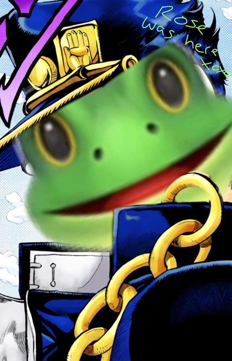 BoomScotland's tweet photo. Feel bad for not talking too much about the main character of the part the show is on, so here have some cursed Frogtaro images I made! - Love, The Anime Show Host, Rose xoxo
#frogtaro #frogtarosupremacy #jojosreference #jojo #theanimeshow #jotaro #jotarokujo #stardustcrusaders https://t.co/z5q33cDL5U