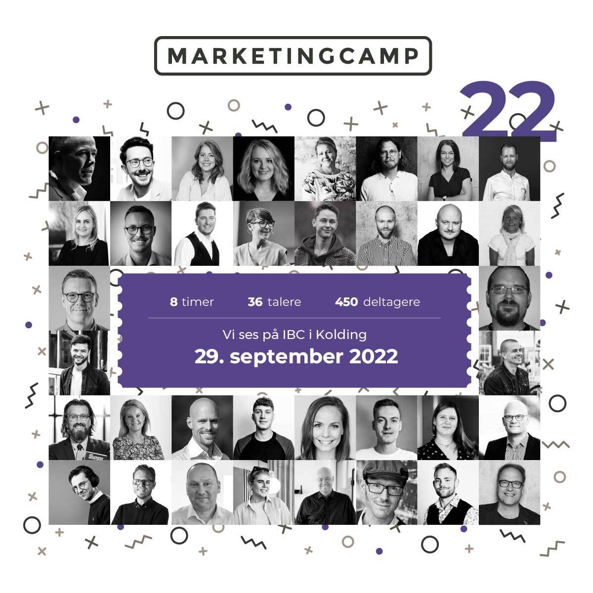 Har du set de 42 hoveder, der alle har lovet at dele ud af deres bedste tips, tricks &amp; hacks til årets #marketingcamp ? 

🐥 forsvinder fredag... Tweet, tweet ...