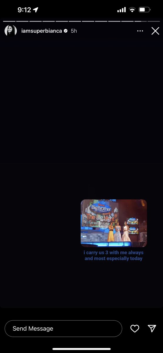 champ4gnelove's tweet photo. i saw bianca cried after saying her last ment, and i immediately went to her ig story and saw this. it must be hard and pressuring for her knowing she has these two throughout her pbb hosting journey AAAAA BREAKS MY HEART 😭☹️ https://t.co/KQWFk81qYM