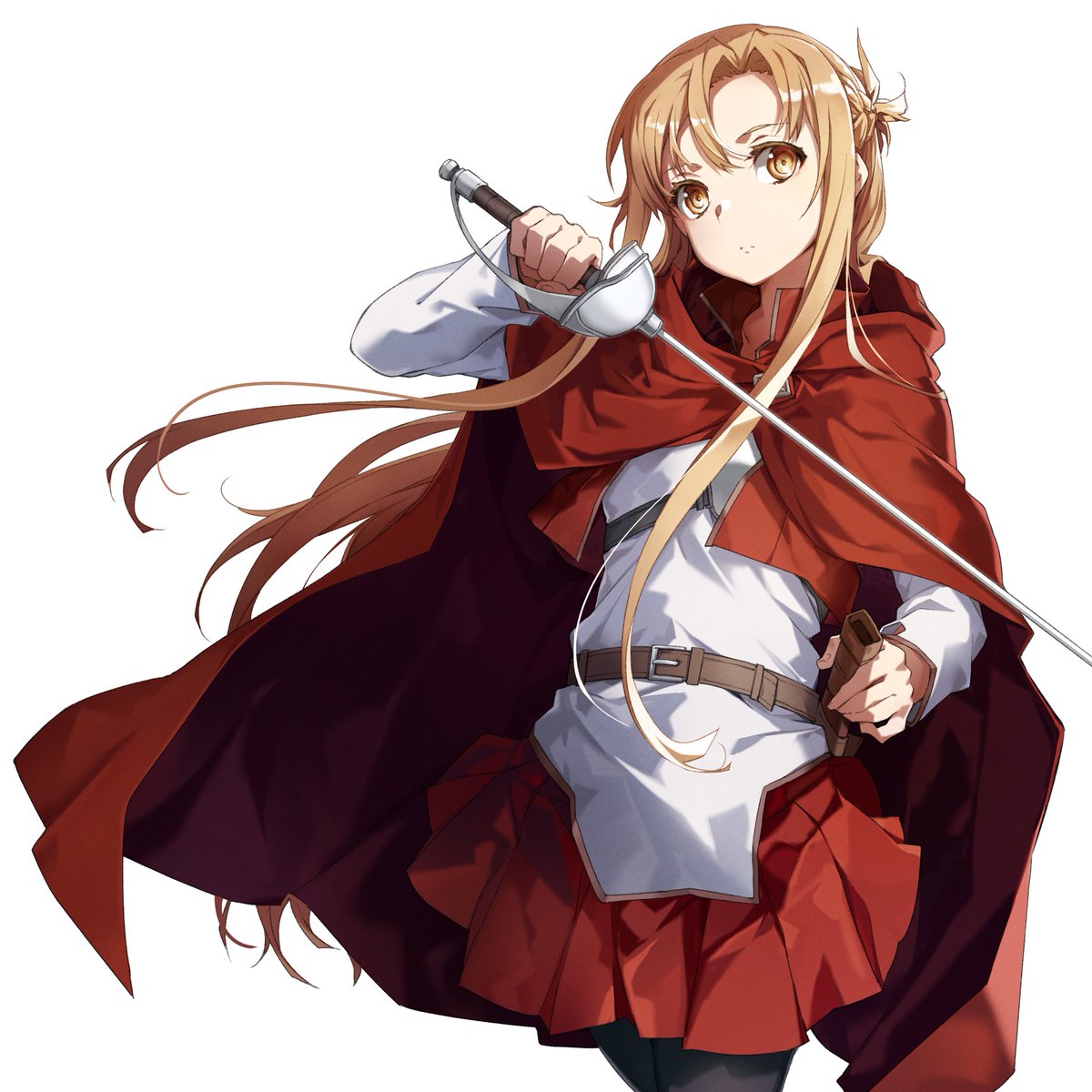asuna (sao) 1girl weapon sword solo holding sword holding weapon skirt  illustration images