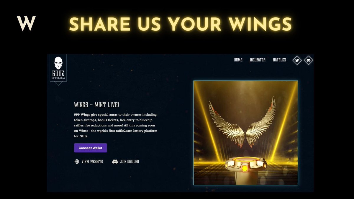 Winto_io's tweet photo. 👐 We are so happy to see a lot of Wings flying from the launchpad until now. 🤩 
Share us your amazing Wings below👇 

➡️Minting here: https://t.co/ZbgxXkyAA6

#raffle2earn #NFTCommunity #NFTs #Solana #NFT #SOL https://t.co/BOoXAlQxZd