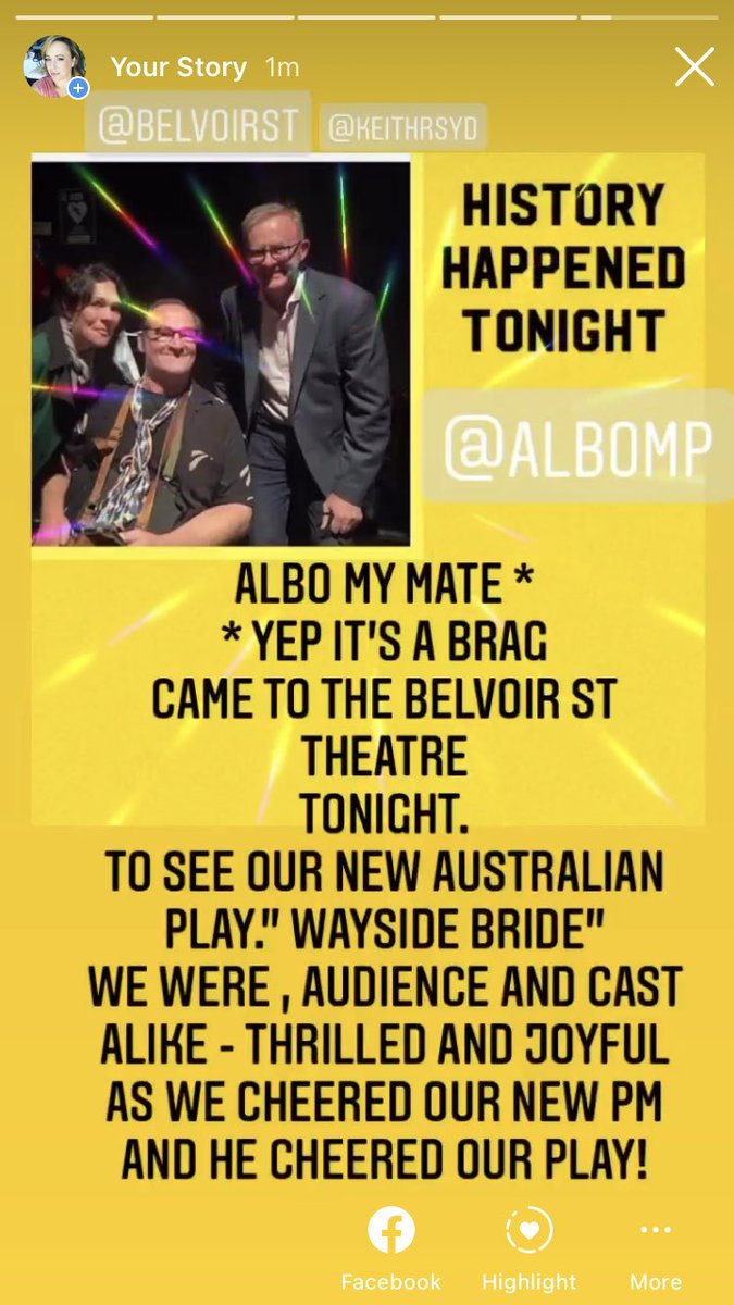 HE CAME TO THE THEATRE TONIGHT A week into his leadership ! #ALBO thank you x