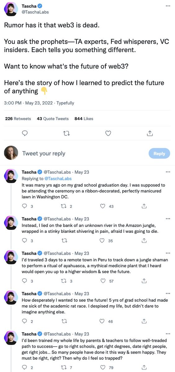 molly0xFFF's tweet photo. what stage of the hype cycle is "the ayahuasca anaconda taught me to predict the future and i know web3 isn't dead"? https://t.co/aYG2tLEDUq