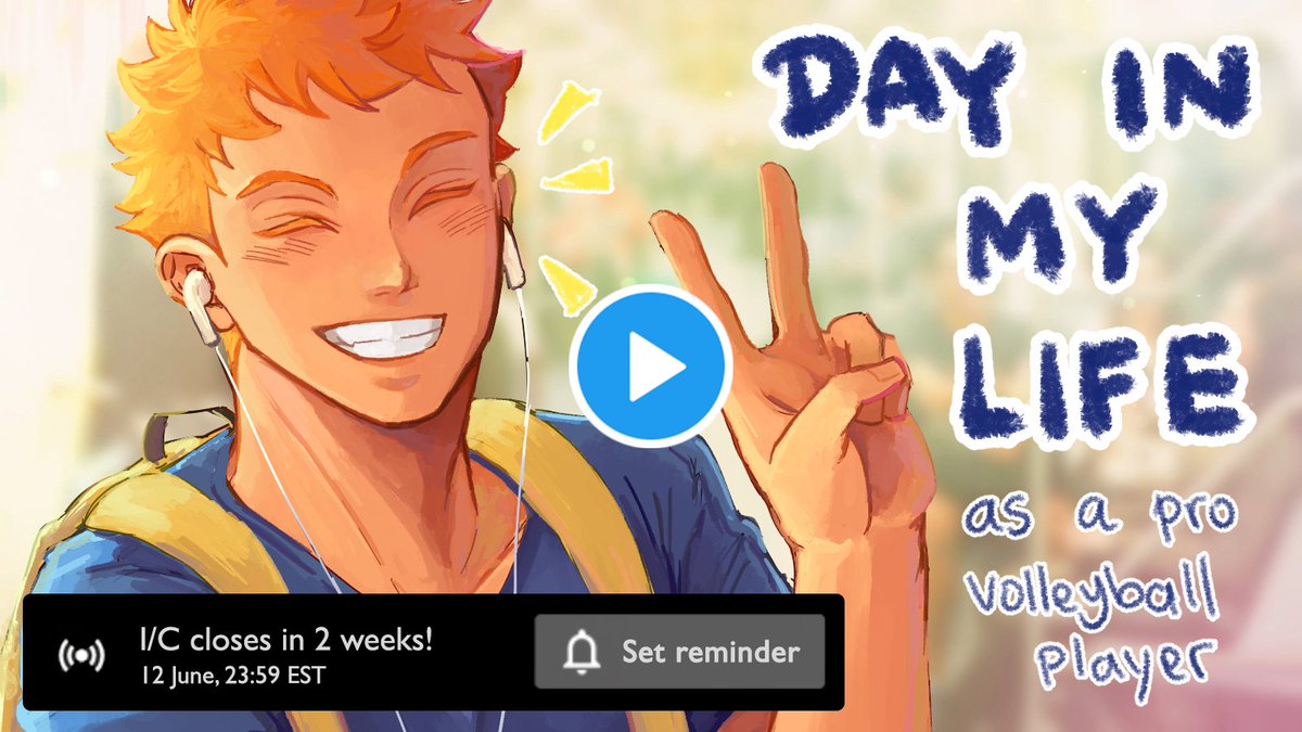☀ NEW VIDEO ☀

What is Hinata Shouyou up to these days? Come check out his channel below to see more!

And remember there's only 2 weeks left to fill out our Interest Check for this project!

🏐 Channel: ninjashoyozine.carrd.co
🏐 I/C: bit.ly/ShouyouZineIC