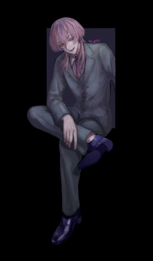 1boy solo male focus necktie formal suit sitting  illustration images