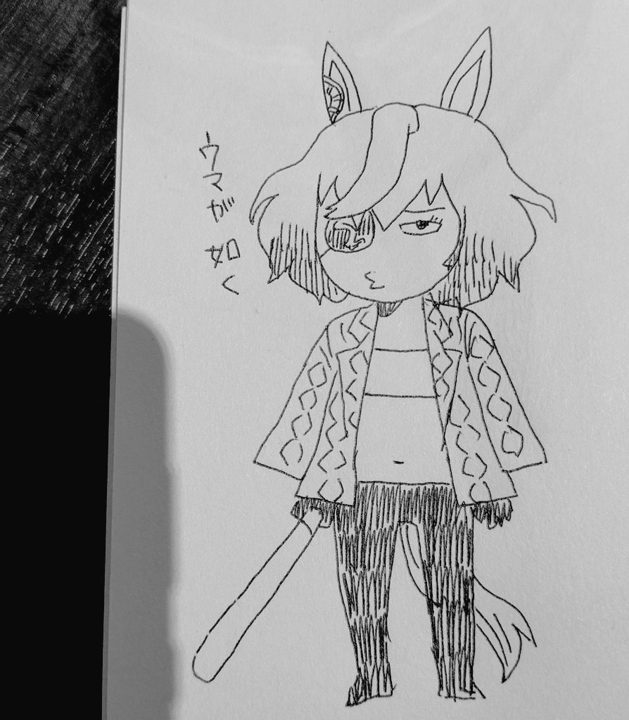 #今月描いた絵を晒そう
好きなアナログのラクガキ4点です 