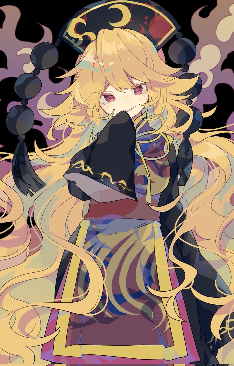 junko (touhou) 1girl solo long hair tabard dress red eyes blonde hair  illustration images