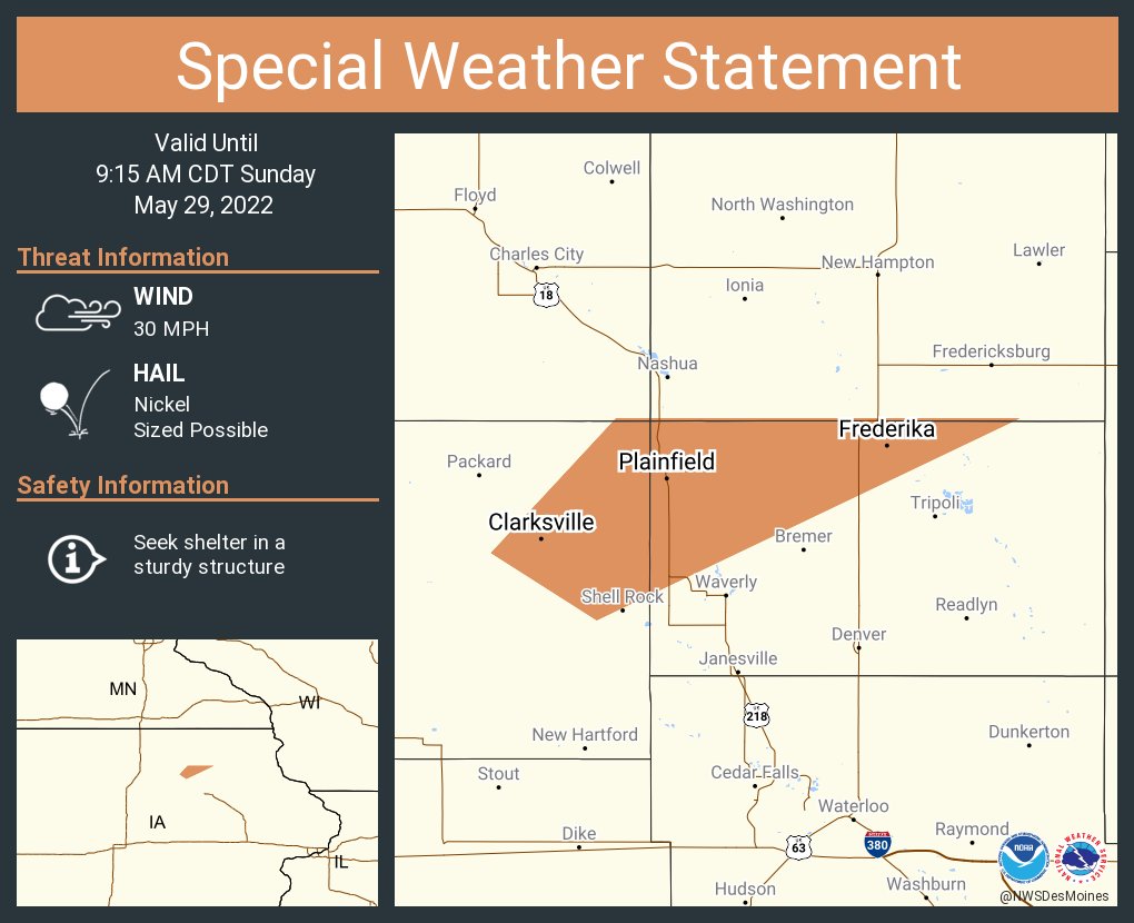 NWS Des Moines on Twitter "A special weather statement has been issued