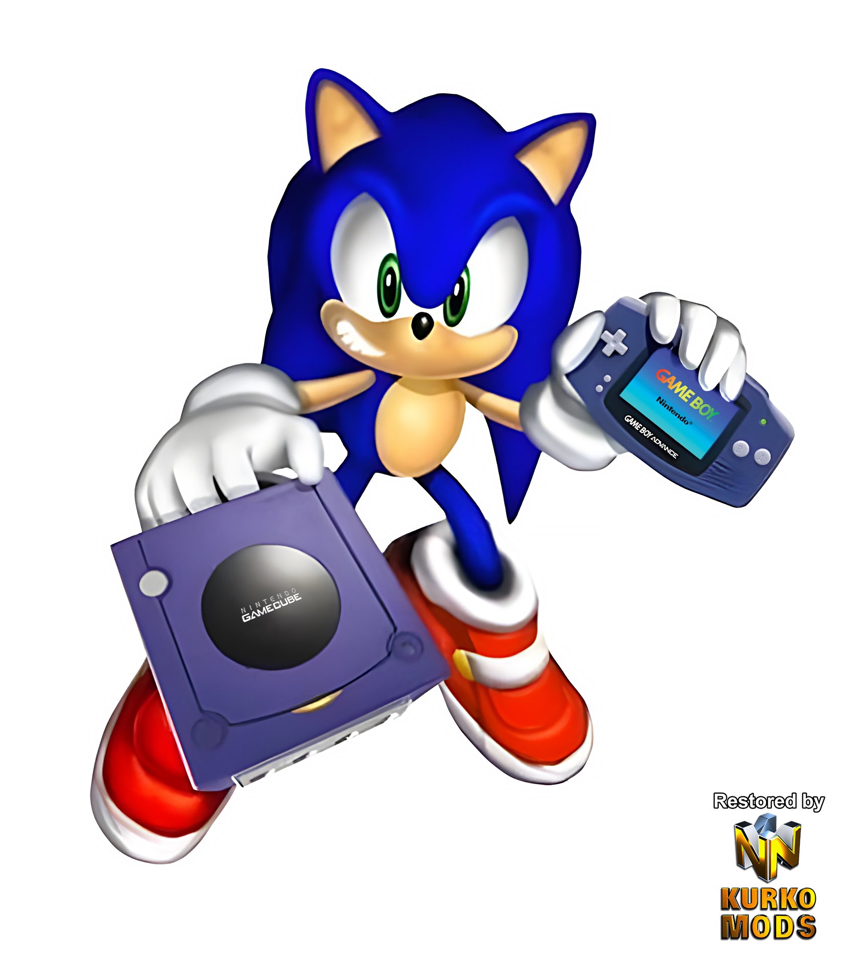 Kurko Mods on X: 🦔Sonic Gamecube GBA🦔 Upscaled by AI and restored in  Photoshop. Hope you like it! #Sonic #SonicTheHedgehog #RETROGAMING   / X