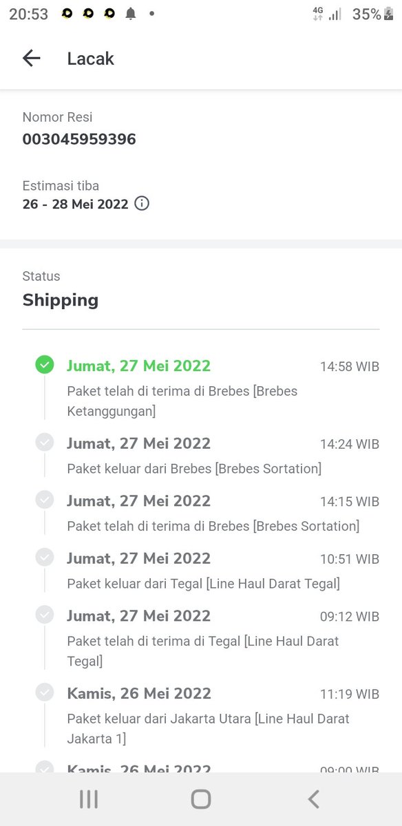 Hai <a href="/sicepat_ekspres/">SiCepat Ekspres</a> saya cuma mau mencurahkan unek unek saja.
Paket saya dg no resi 003045959396 dipickup tgl 25 mei dan sampai di kota saya tgl 27 mei,its good.
Yg bikin kesel sudah sampai dikota saya 2 hari kok tidak di antar antar?
Apa perlu saya ambil sendiri apa bagaimana?