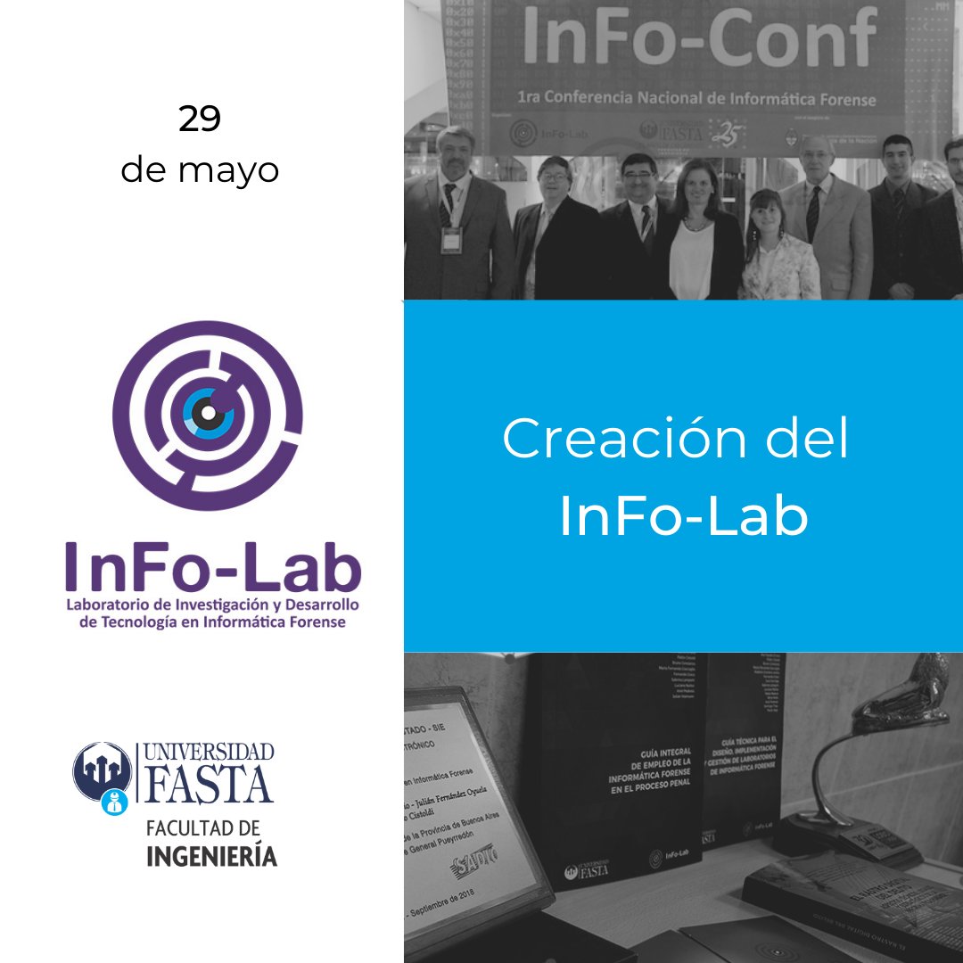 ¡El <a href="/infolabmdq/">InFo-Lab</a> cumple 8 años!🎉
✅Busca contribuir a una sociedad más justa a través de aportes de investigación, desarrollo tecnológico,  innovación y acercamiento de las nuevas tecnologías a las ciencias forenses en general y al sistema de Justicia en particular.