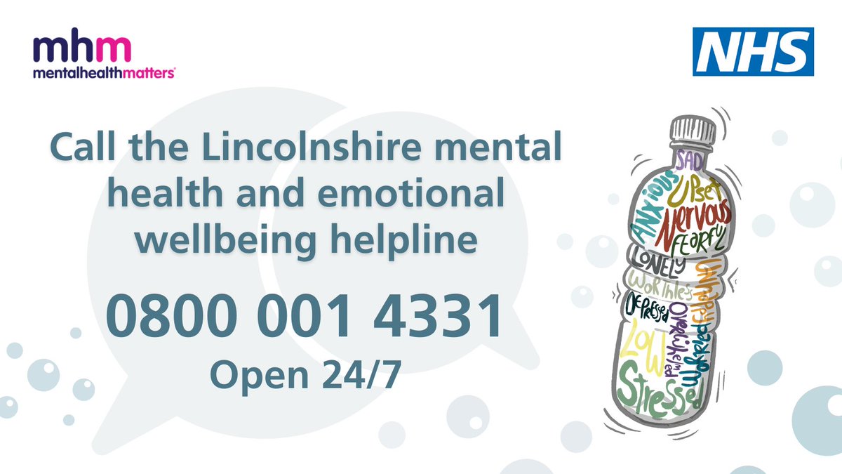 Don’t suffer in silence, you are not alone. 

Call Lincolnshire’s mental health and emotional wellbeing helpline for support. Share this post and tell friends that help is available 24/7. Call 0800 001 4331.